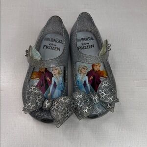 Mini Melissa Frozen Glitter Shoes with Bow